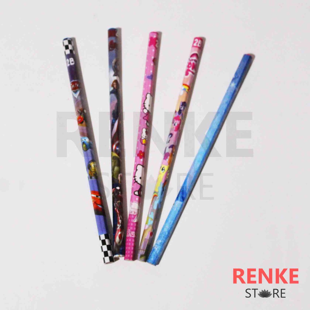 

Pensil Kayu Gambar Karakter Anak - Kitty Cars Pony Frozen Avengers