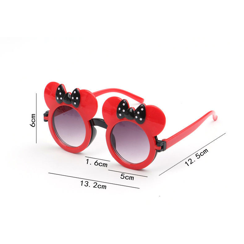 Kacamata Anak Perempuan Sunglasses Mickey Double Lens Miki Mouse Lucu Dua Lensa Hitam Putih Buka