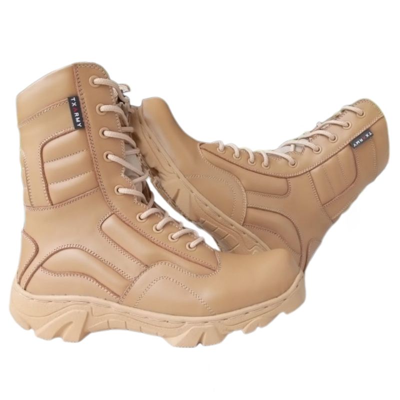 SEPATU PDL LGR CREAM GURUN BAHAN KULIT SAPI ASLI MERK TXARMY SEPATU PDL DINAS LAPANGAN SATPOL PP PNS KEMENHAN