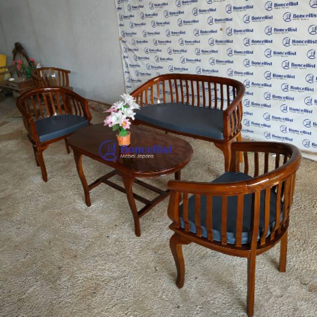 Kursi tamu, kursi teras betawi combinasi busa kayu jati mebel jepara
