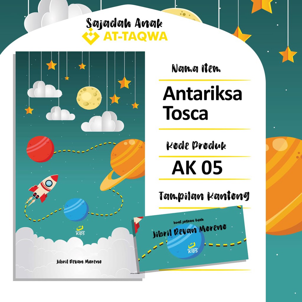 SAJADAH TRAVEL ANAK ATTAQWA PREMIUM GRATIS CUSTOM NAMA-7