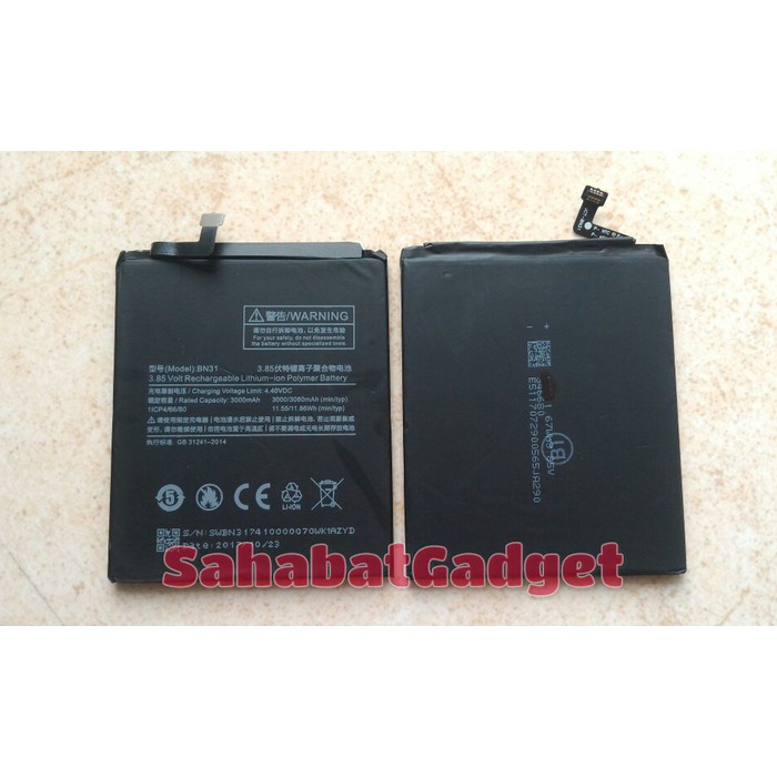 Baterai Xiaomi Mi5x BN31 Battery Xiaomi Mi 5x BN-31 Batre Mi-5x BN 31