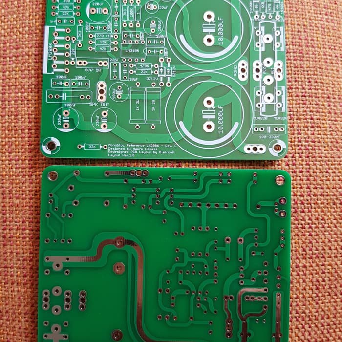 PCB LM3886 MONO Mauro Penasa Double layer