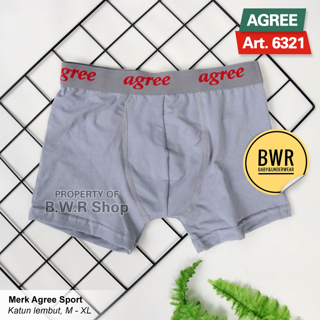 [ 3pc ] AGREE | CD BOXER Agree Polos 6321 | Celana Dalam Pria Comfort Box Coklat
