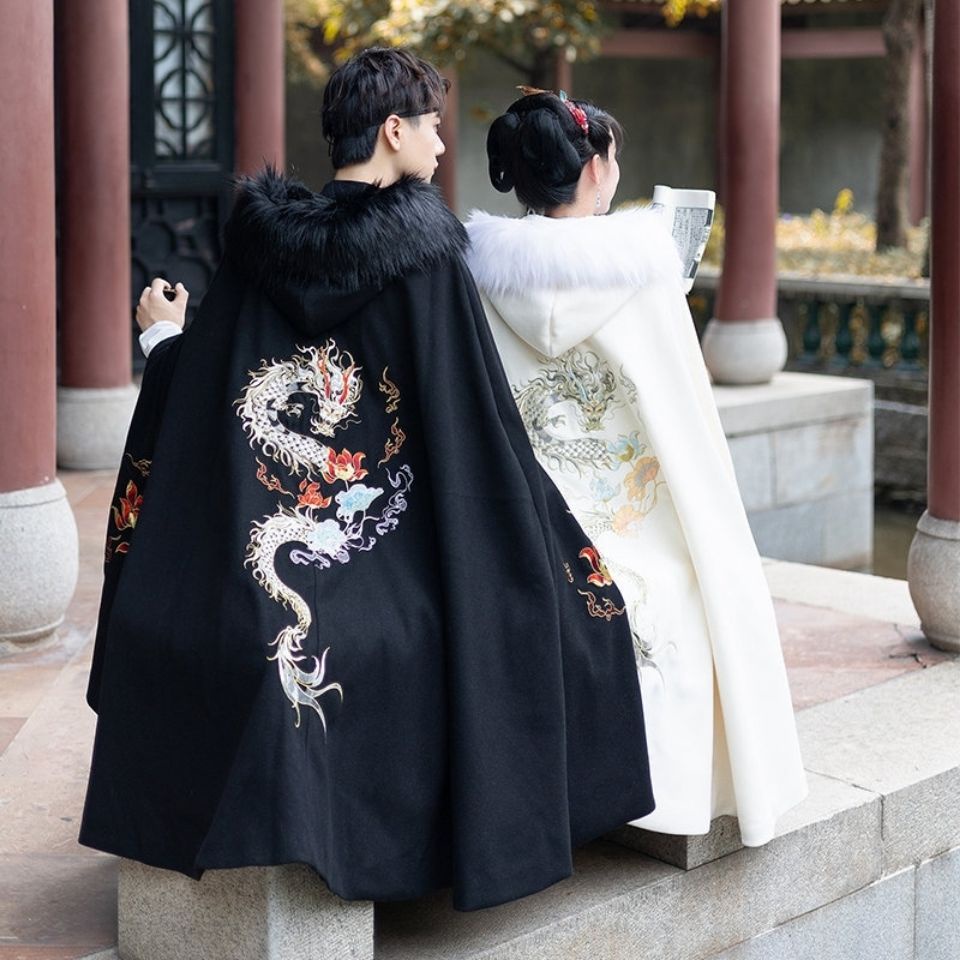 Chinese Han Chinese clothing for men cloak ancient style velvet cloak men's fairy original ancient c