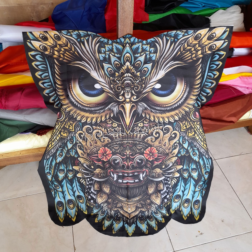 Layangan Burung celepuk printing Barong bali knock down layang