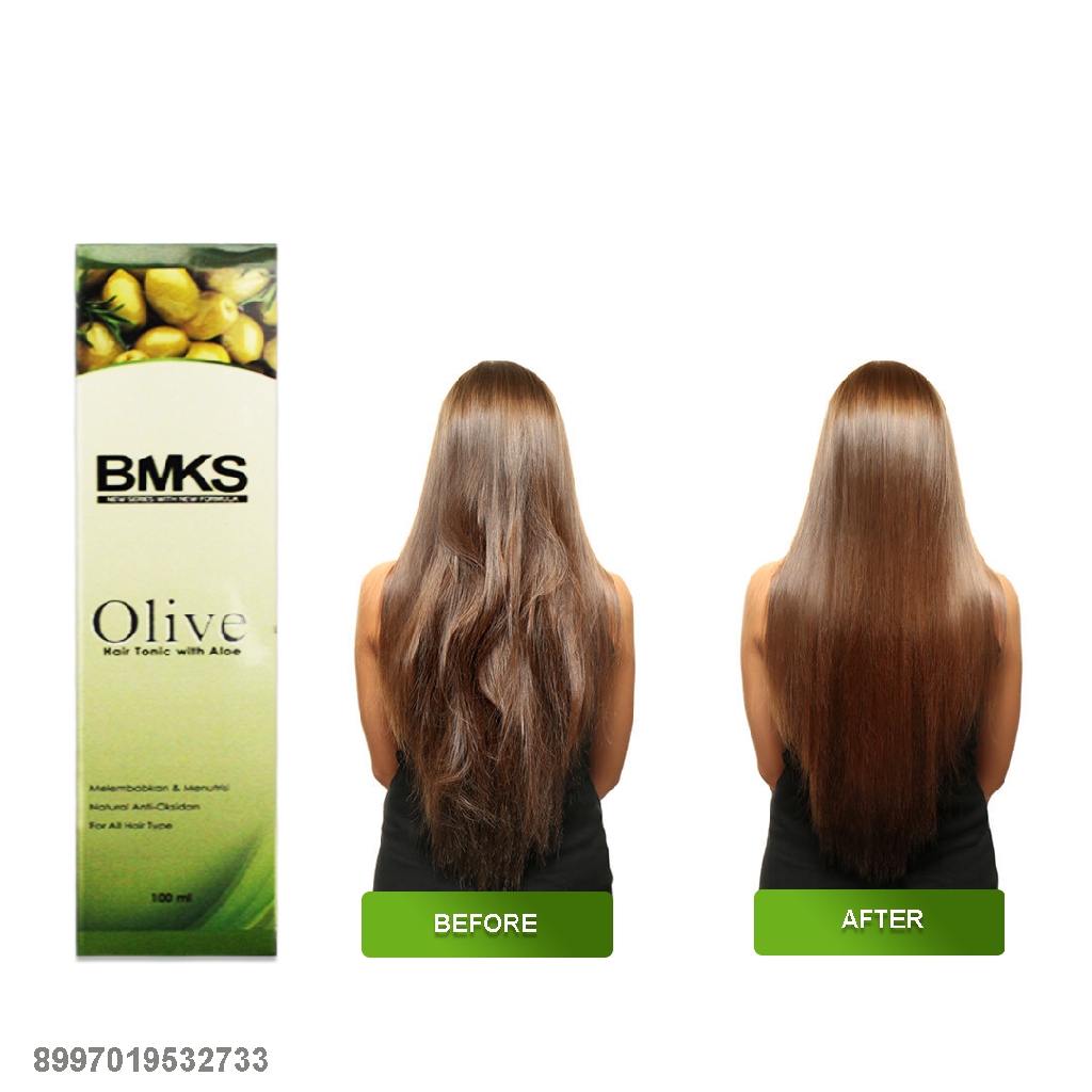 BMKS Olive Hair Tonic With Aloe Vera Pelebat Pelembut Pengharum Vitamin Rambut Anti Rontok Original Bpom