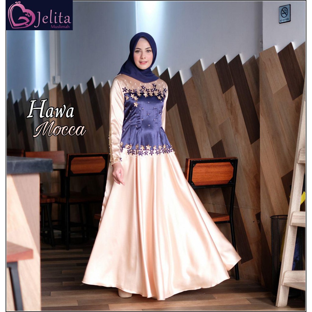 HAWA DRESS JELGANT GAMIS PESTA JELITA MUSLIMAH