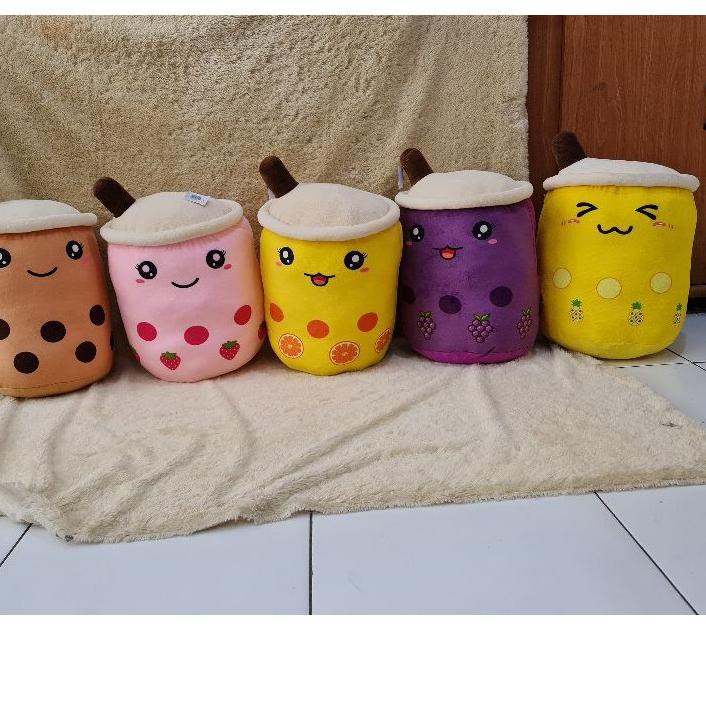 ゜ DREAMTOYS96 boneka boba jumbo bubble milk tea pearl brown sugar 14" nanas strawberry anggur jeruk