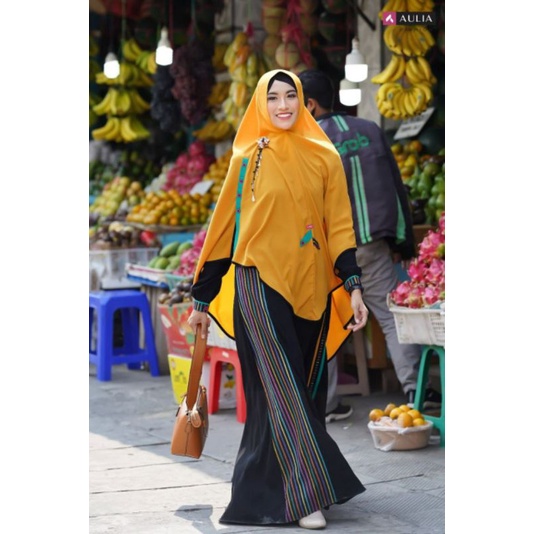 Aulia set gamis SULTAN 10 JETBLACK MUSTARD
