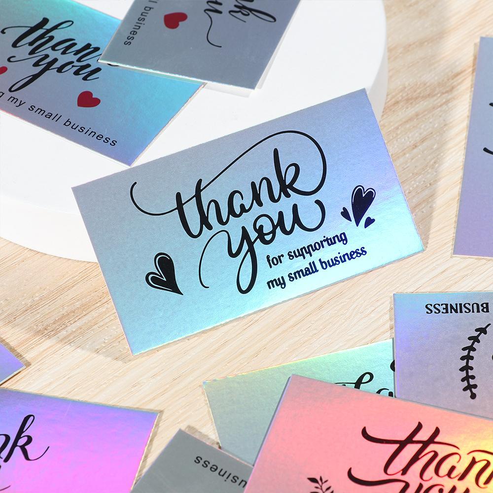 Solighter 50PCS Thank You Card Paket Insert Thanks Customer Express Appreciation Kartu Ucapan