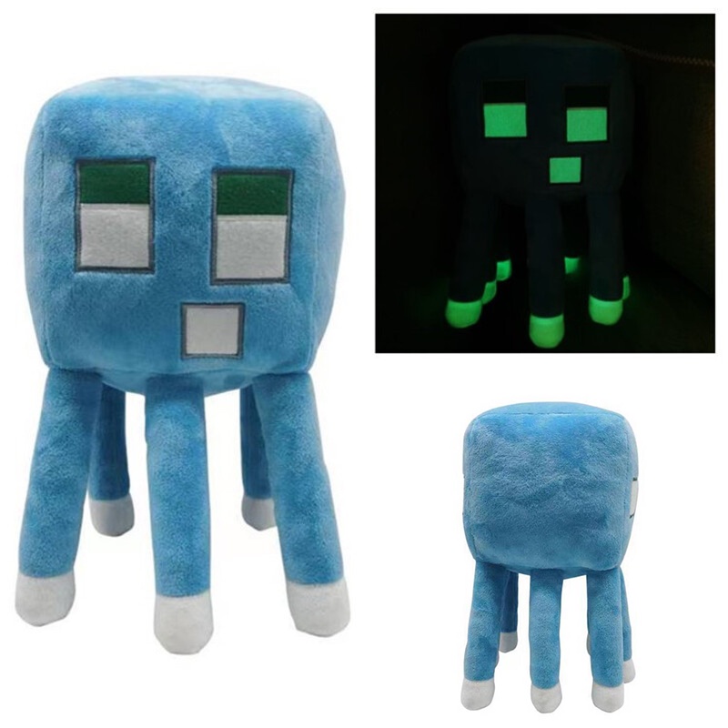 New 30cm/11.8in Minecraft Luminous Octopus Plush Toy Soft Stuffed Doll Animals Kids Gifts