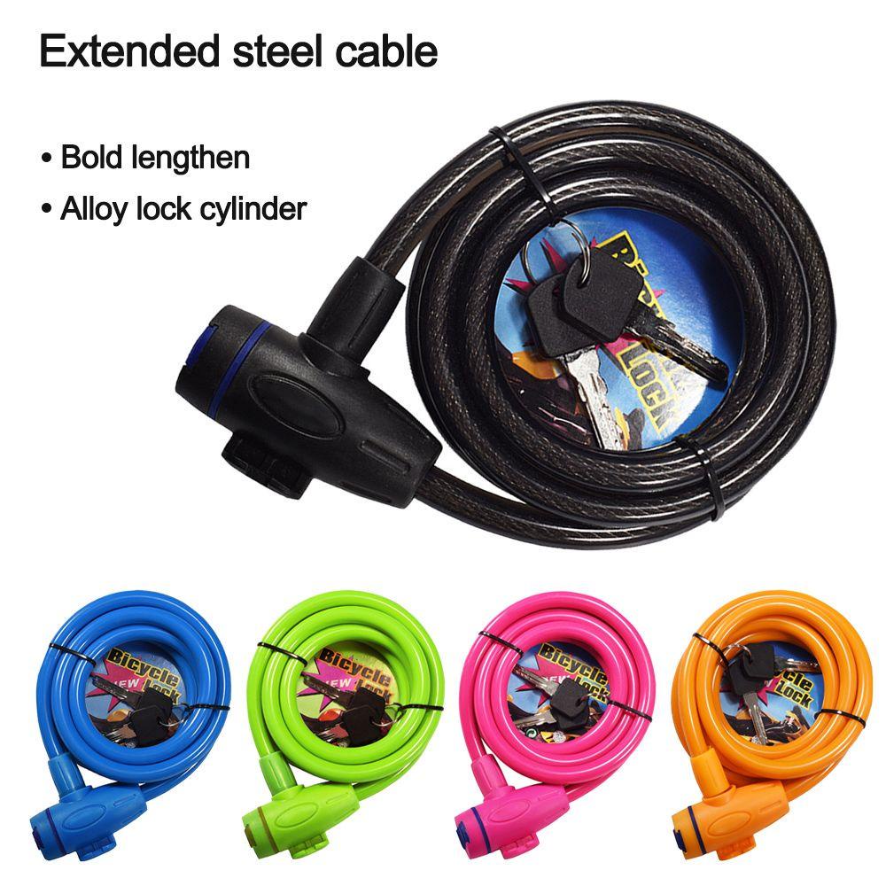 R-FLOWER Kunci Sepeda Universal Lock with Keys Peralatan Kabel Baja Pengaman Sepeda Lock Chains