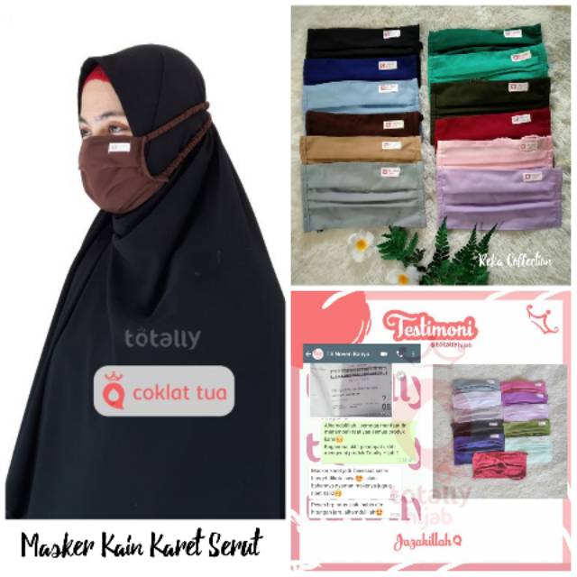 Masker Kain Karet Serut Totally Hijab Masker Hijab Shopee Indonesia