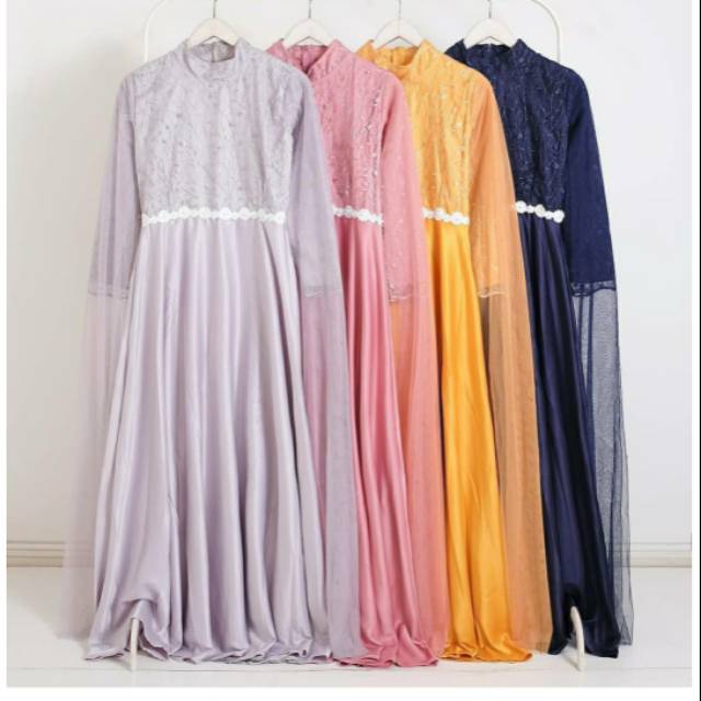 Gamis broklat satin mix tile