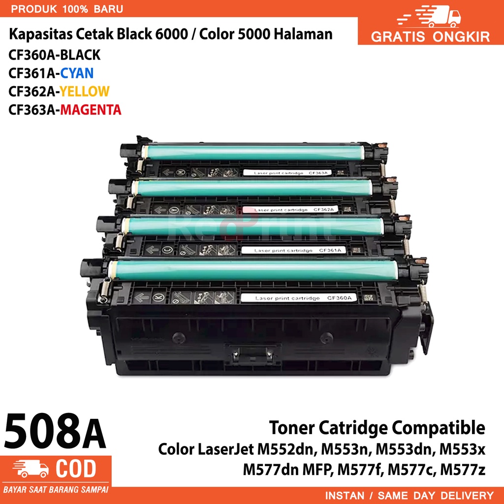 Toner Catridge Compatible 508A Printer Color LaserJet M552dn, M553n, M553dn, M553x M577dn MFP, M577f, M577c, M577z