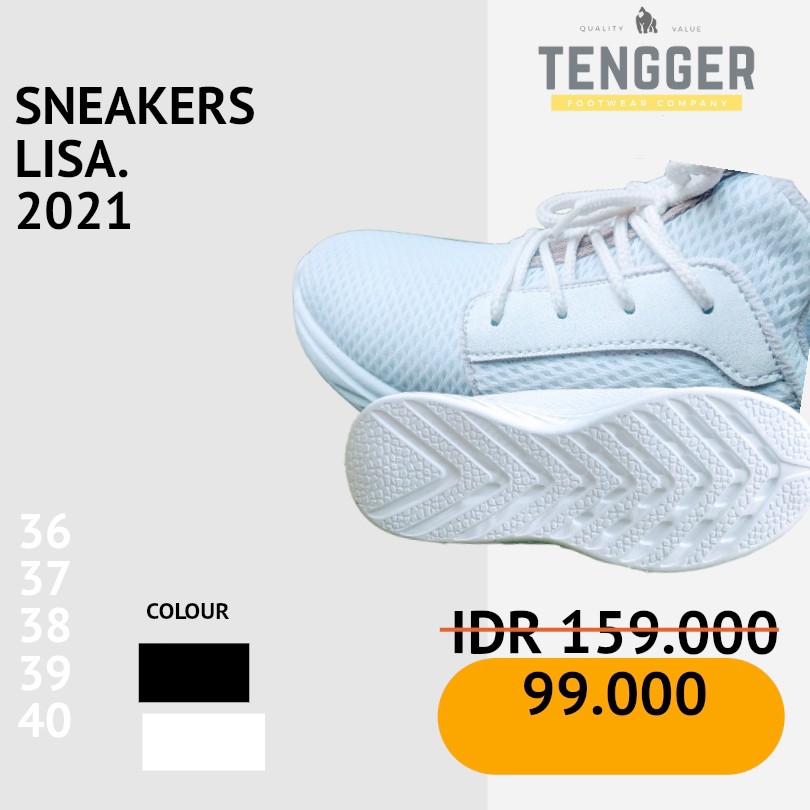 Andien Galerry Sepatu Cewek Olah Raga Sepatu Sneakers Wanita Sport Spatu Running Tali Tengger LIS 20 Warna PUTIH