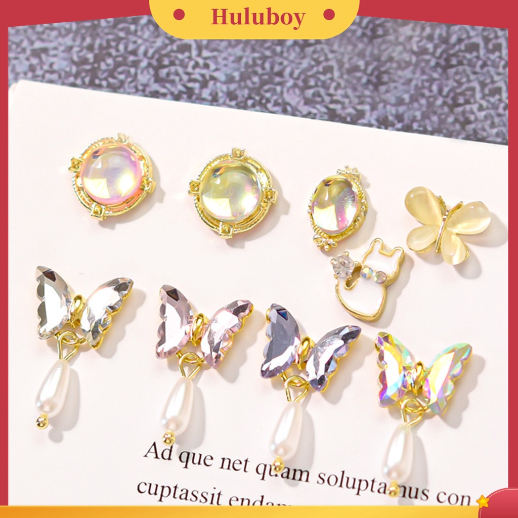 Huluboy Huluboy♡ Butterfly Berlian Imitasi Bentuk Kupu-Kupu Untuk Dekorasi Nail Art