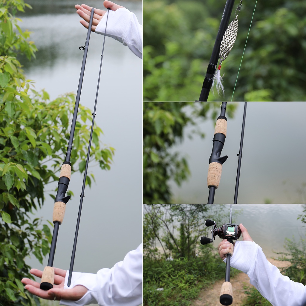 2 Bagian Spinning Fishing Rod / Casting Fishing Rod Dengan Carbon Rod Body Untuk Air Tawar (1.8m)