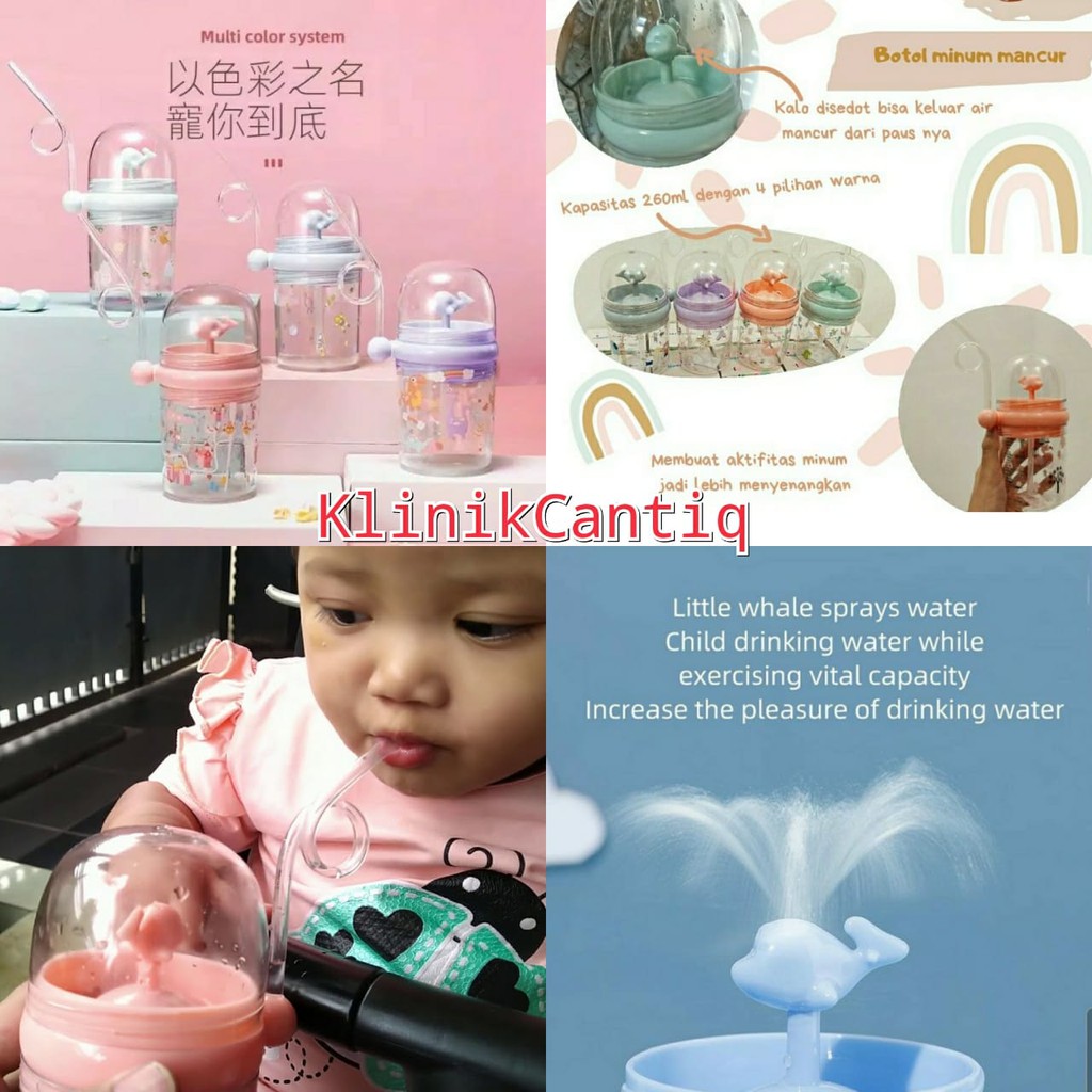 BPA FREE BOTOL MINUM ANAK AIR MANCUR KARAKTER PAUS UNIK LUCU