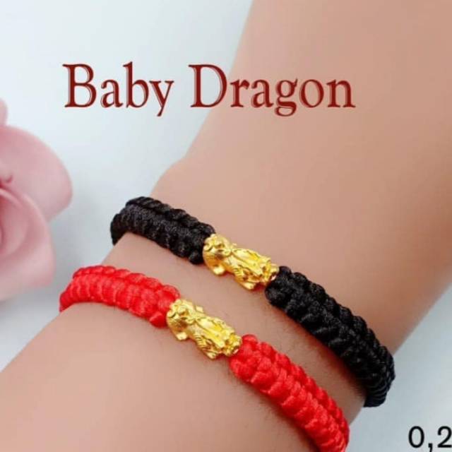 Gelang tali emas jillyn Hongkong Baby Naga Emas 24k / gelang jillyn Emas Asli. Termurah