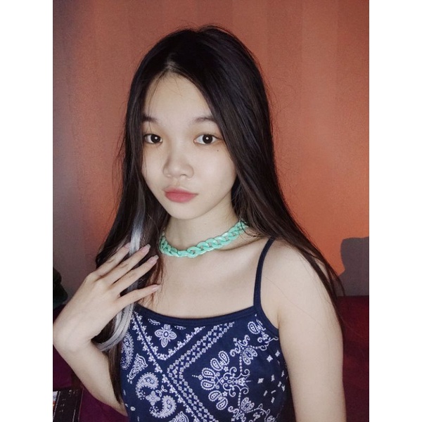 Kalung Choker Rantai Acrilic Chain Warna Warni Colorful Akrilik Necklace Chic Retro Hiphop