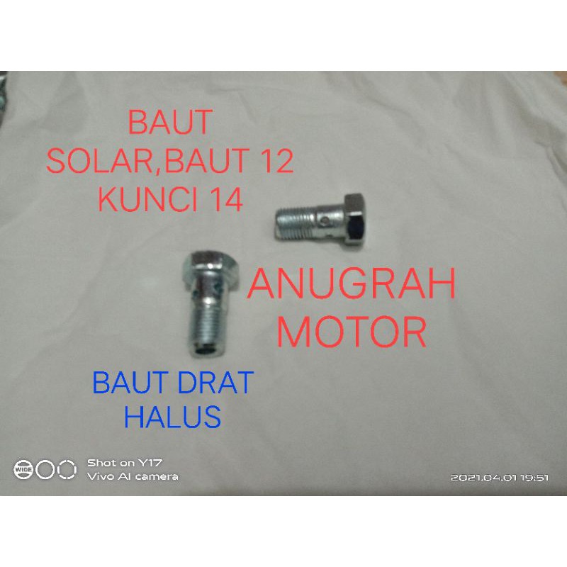 baut filter minyak solar baut kunci 14 baut 12 drat halus harga untuk 2 buah
