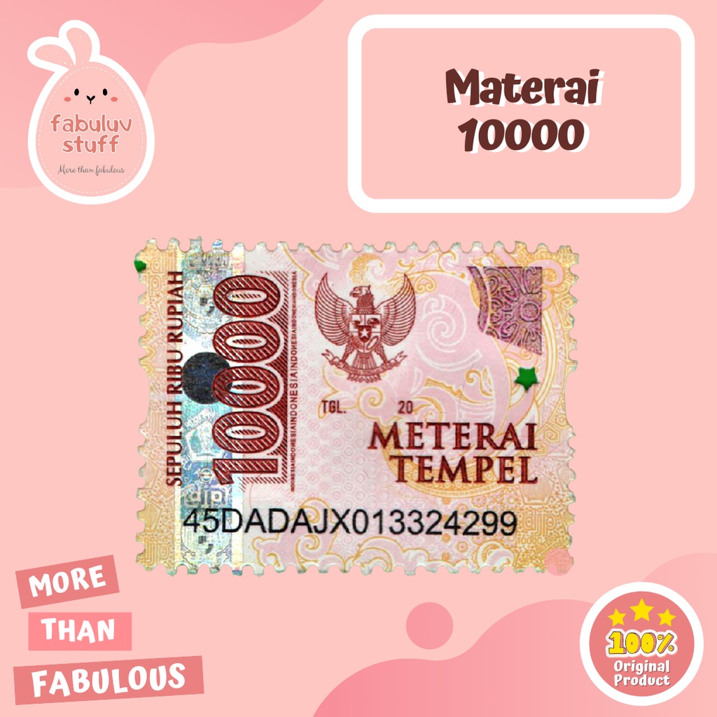 

ATK ~ Materai Rp.10.000 Asli / Materei 10000