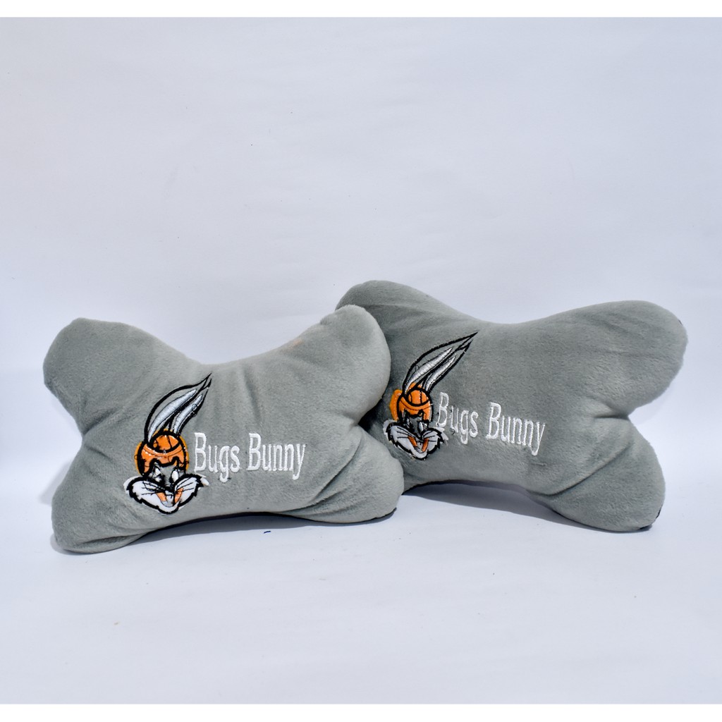 Bantal Mobil 3in1 BUGSSS BUNY Abu abu Car set Pillow Sandaran Kepala Leher 3 in 1 Bugs Buny GREY