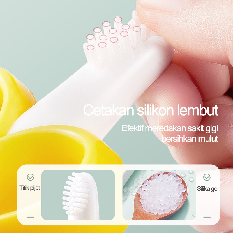 Teether bayi/Gigitan bayi silikon/Baby banana teether/Gigitan bayi teether/Mainan gigitan bayi bahan silikon (B72)