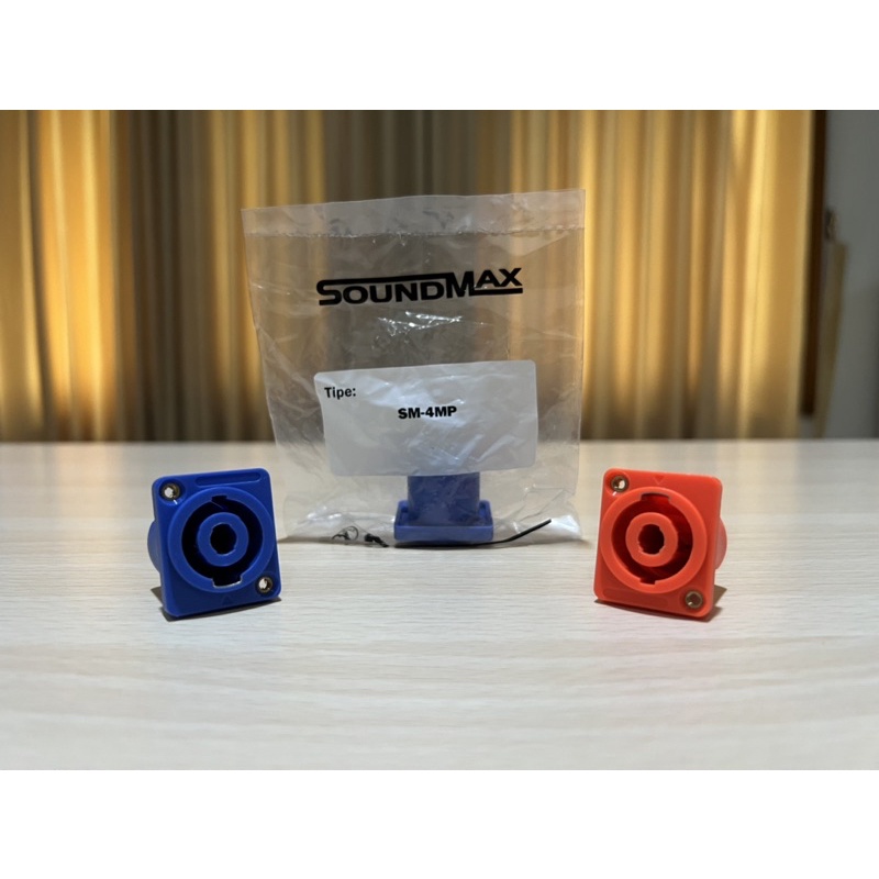 SOCKET SOKET SPEAKON SPIKON FEMALE CEWEK 4P 4 PIN KOTAK PANEL BODI SOUNDMAX SM-4MP