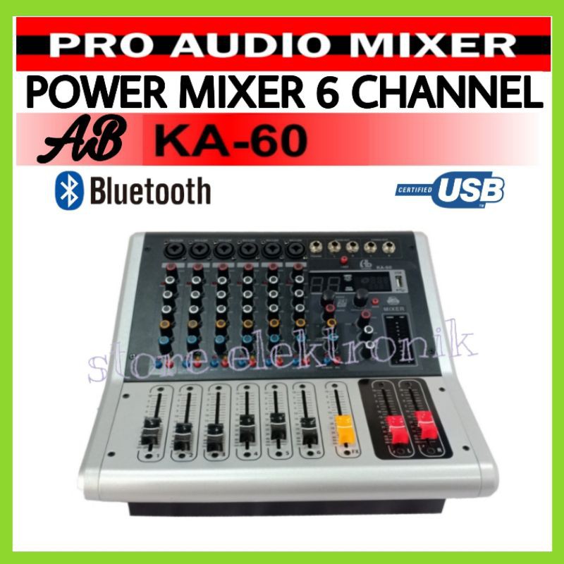 Mixer Audio AB KA 60i 6 Channel Usb Bluetooth Original