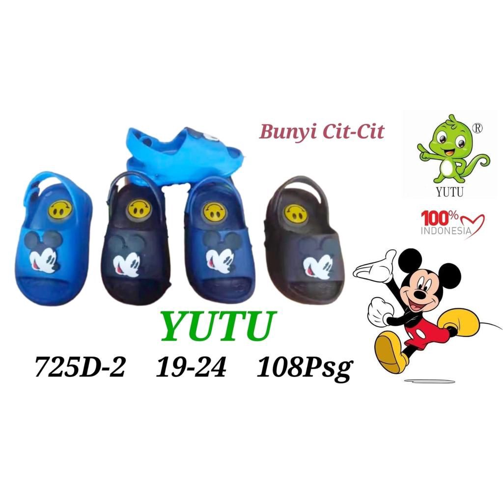 YT-725D-2 YUTU Sandal Selop Anak Cewek Cowok bunyi Cit Cit Karakter MICKEY Ukuran 19-24