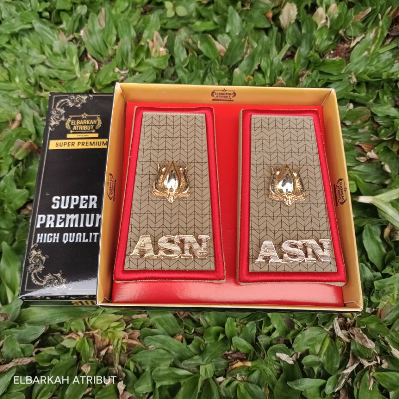 PANGKAT ASN GOLONGAN 3D KUPT AKRILIK BATIK LIS BORDIR MERAH ELBARKAH SUPER PREMIUM