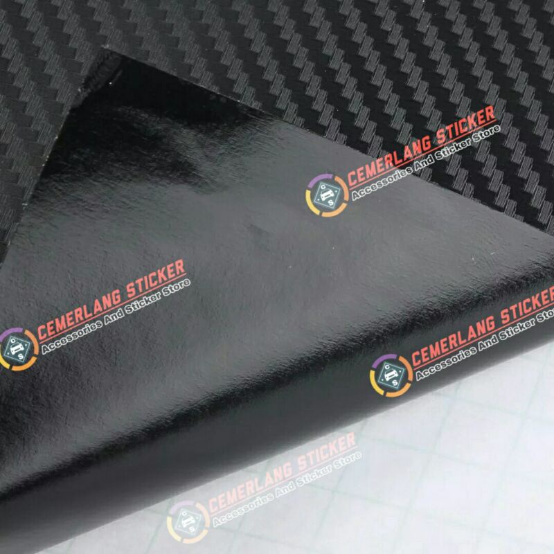 Stiker Karbon Hitam Doff Skotlet Motor Karbon 3D Hitam