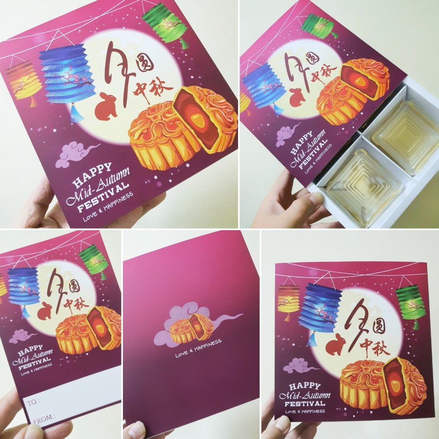 

5pcs Box Kotak Mooncake 100 gram Kardus Kemasan Minicake Hampers Packaging Sekat 4 Violet Rabbit