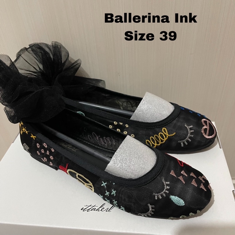 ITTAHERL - sepatu flat Blair Embroidery Maxi Pointy Sand n Ballerina Inc size 39