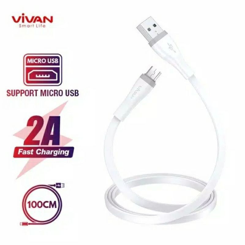 Vivan Kabel Data 2A 30cm 100cm Micro USB, Lightning