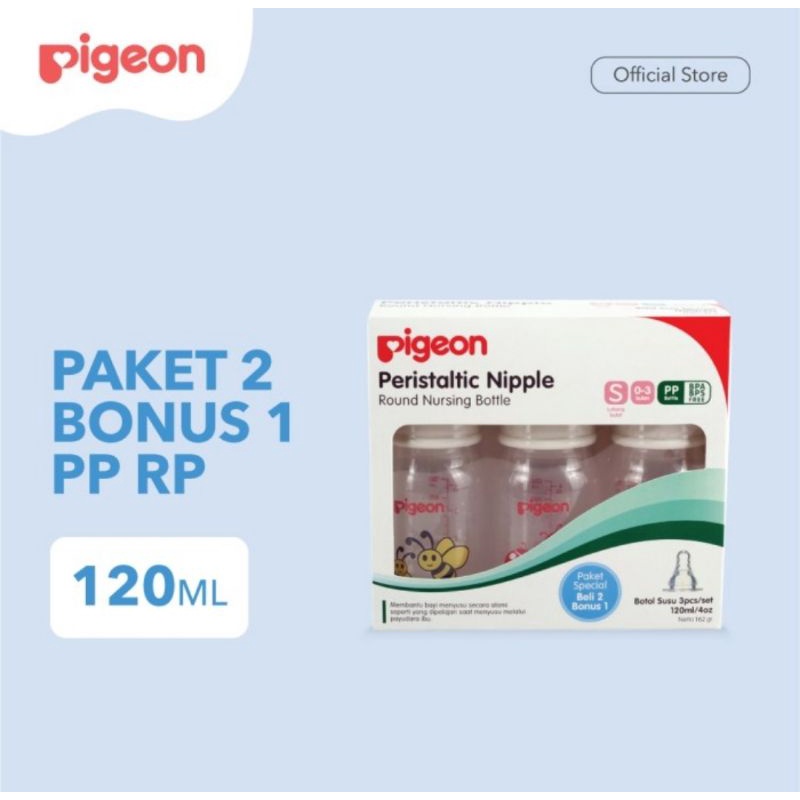 Pigeon Baby Bottle PP RP 120 ml Buy 2 Get 1 Free/Botol Susu Bayi