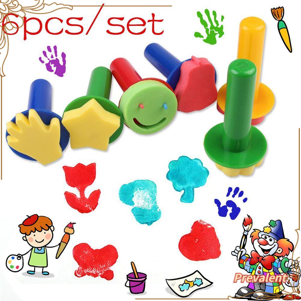 Preva 6PCS / SET Mainan Kuas Spons EVA Untuk Anak Menggambar