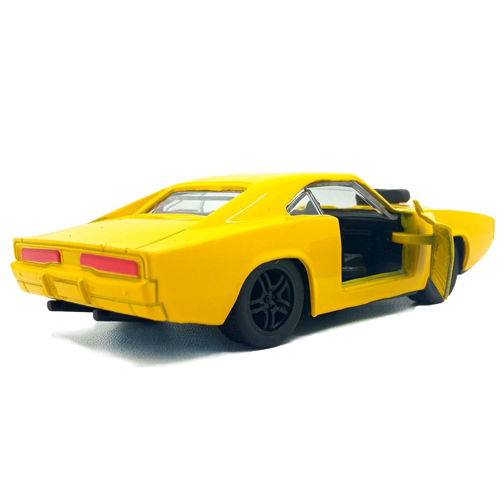 Toy Addict Plym0uth Barracuda Classic Car Kuning Diecast Mobil Klasik