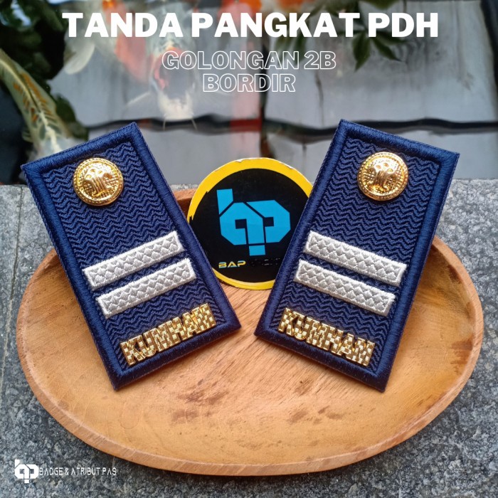 DISKON COD Tanda Pangkat PDH Kemenkumham Golongan 2b ( IIb ) - 2B BORDIR