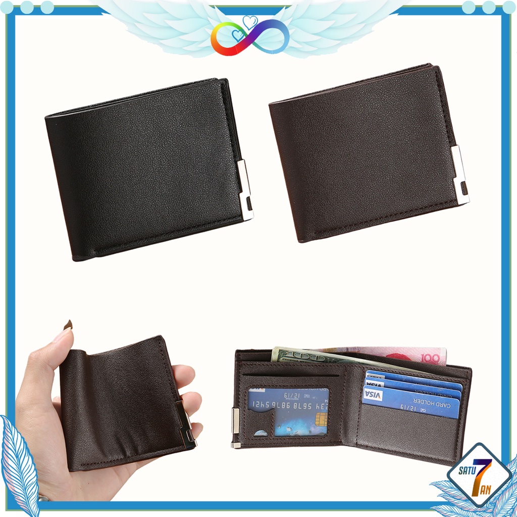 Satu7an D52 Dompet Lipat Pria Fashion Style Korea Dompet Cowok Kulit PU Dompet Multifungsi Wallet