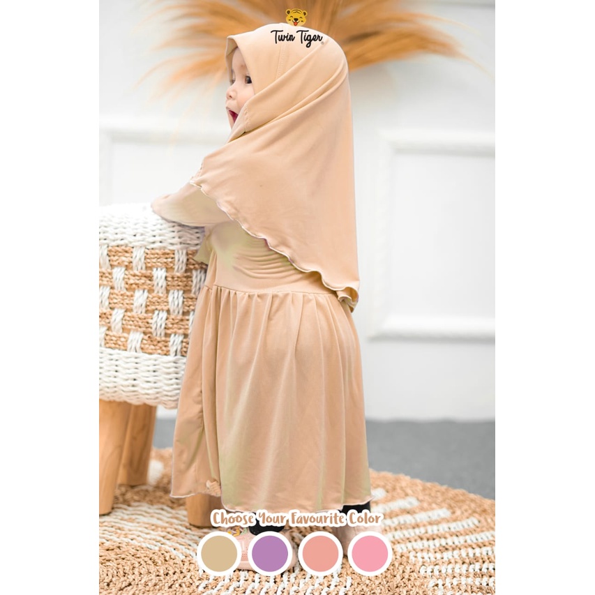 TWIN TIGER AMIRA GAMIS SET DRESS DAN HIJAB DRESS ANAK PEREMPUAN BAJU LEBARAN ANAK BA