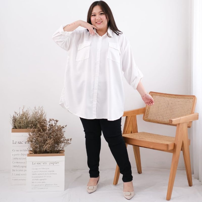 Baju Atasan Jumbo Kemeja Wanita Big Size LD 140