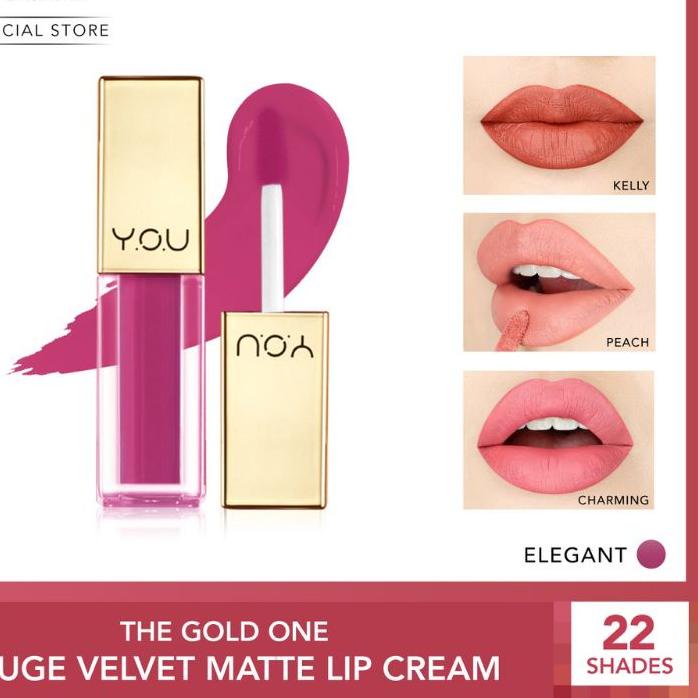 Kosmetik You The Gold One Rouge Velvet Matte Lip Cream (Quick Dry | Lipcream lipstick lipstik