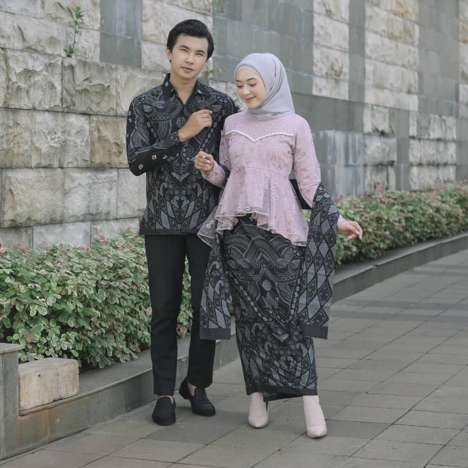 Harga Bersahabat.. Batik Couple Modern Couple Modern Kebaya Tunik Couple Tunangan Wisuda Kondangan L