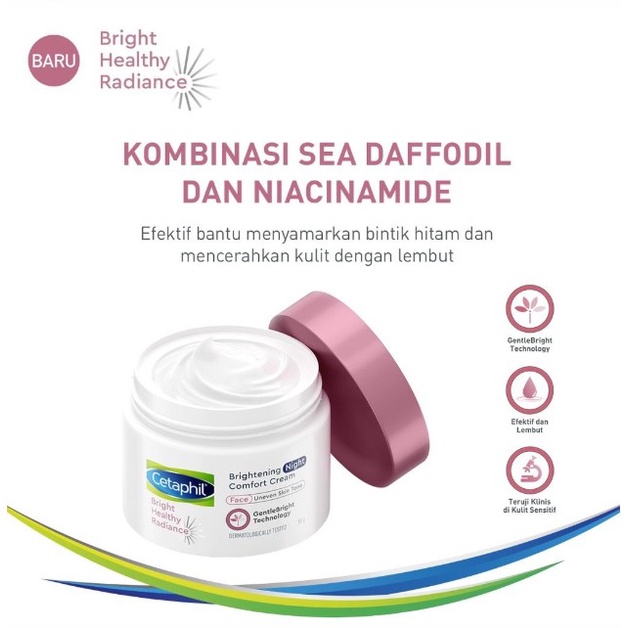 Cetaphil Bright Healthy Radiance Brightening Night Comfort Cream 50g Krim Malam &amp; Pelembap Wajah untuk Mencerahkan