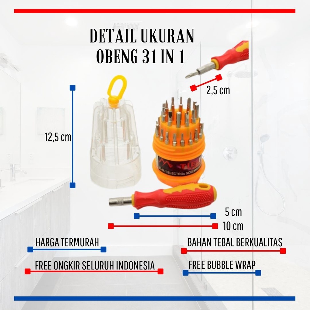 OBENG SET MAGNETIC MULTIFUNGSI 31 in 1 MINI SCREWDRIVER TERMURAH