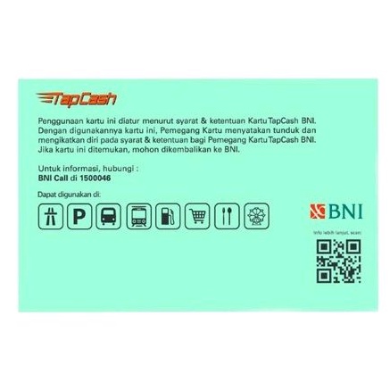 BNI Tapcash HUT BNI ke-75 Tahun - Warna Tosca ORI /Like eMONEY eTOLL Flazz or Brizzi